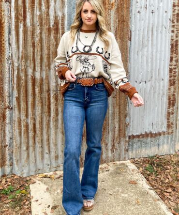Yourteesindy Western Vibe Cowboy Knit Sweater